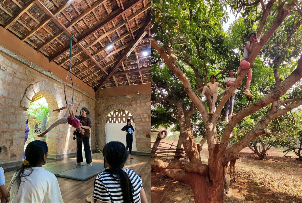 Summer Fun for Kids participants engaging in a creative activity on the Nrityagram campus